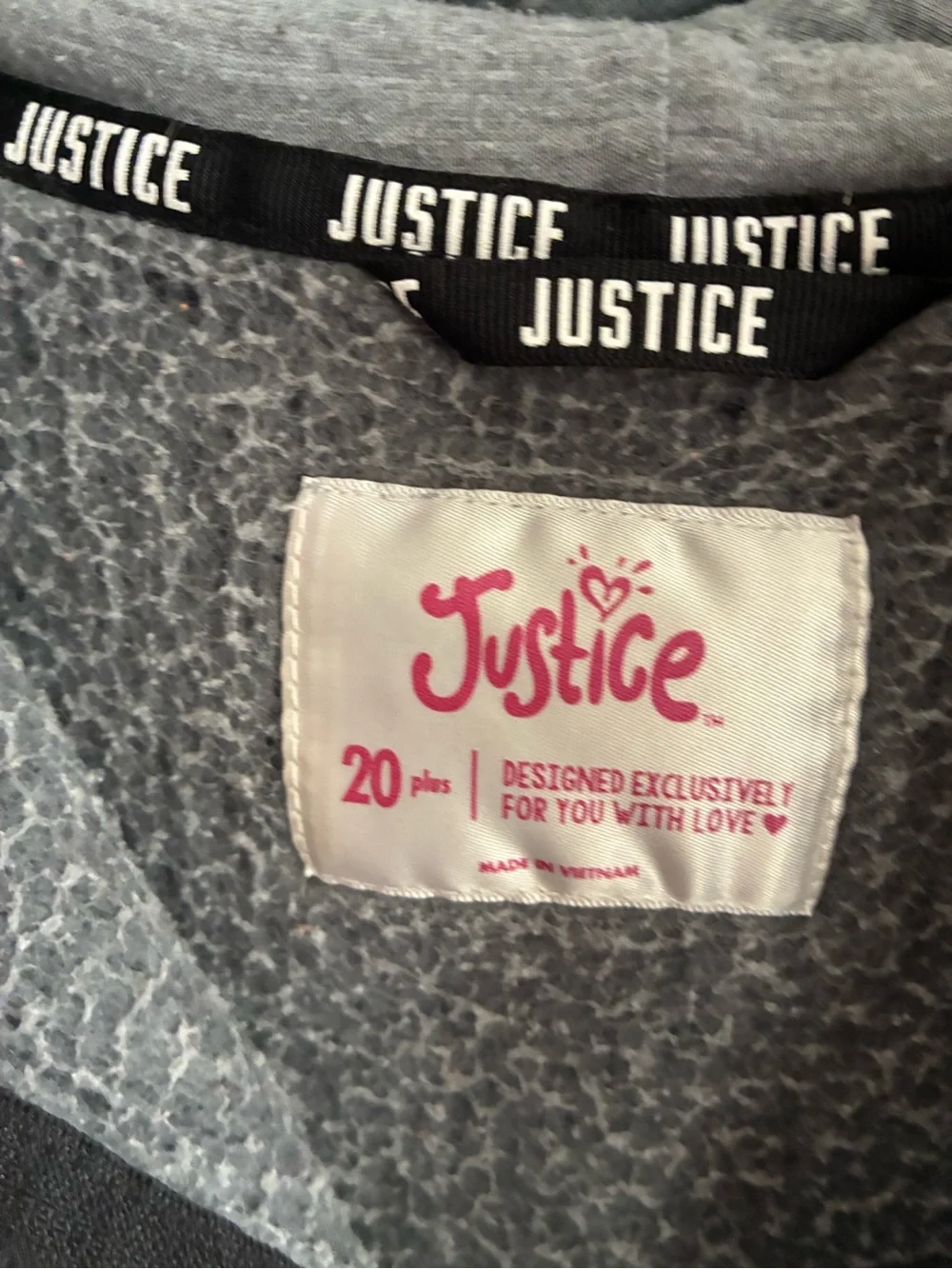Justice Gray Sherpa Quarter-Zip Pullover Jacket 20 Plus